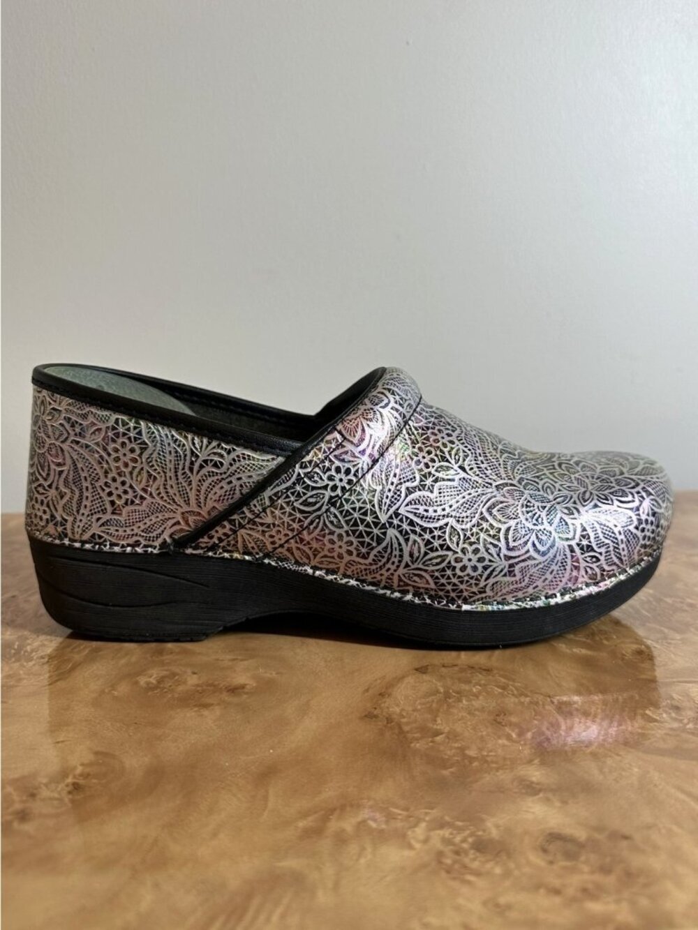 Dansko XP 2.0 Embossed Floral Leather Professional Clogs Multicolor Women's 42